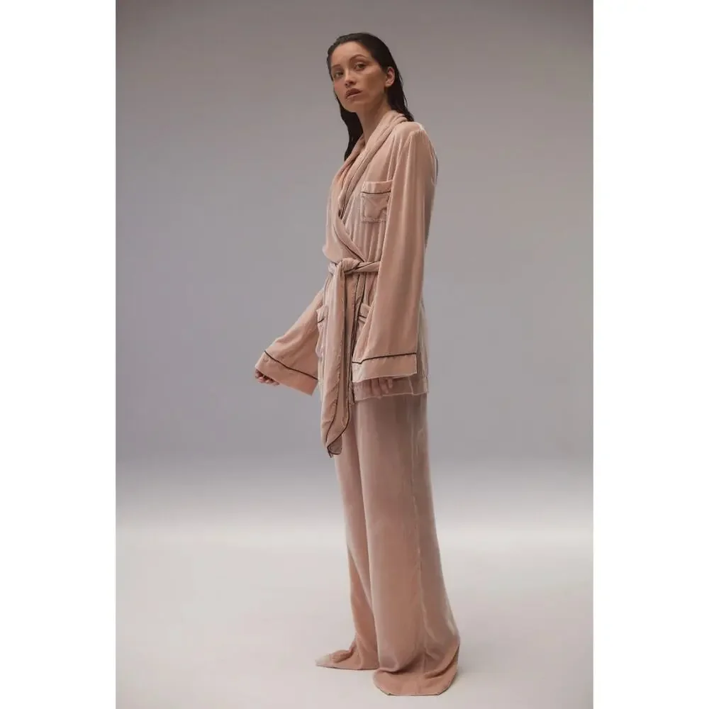 Jacques dusty rose Silk Velvet Pajama Pants